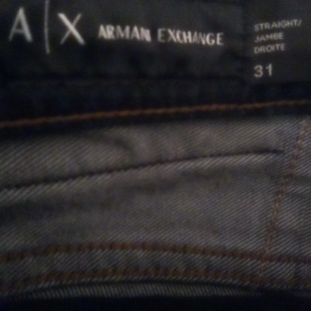 Armani Exchange A/X Straight Jambe Droite Jeans Size 31 99% Cotton Dark Blue - Picture 12 of 12